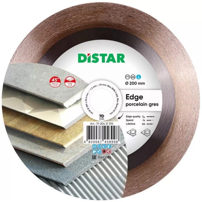 Круг алмазний для керамограніту Distar Edge 1A1R 200x1,4x25x25,4 (11120421015)