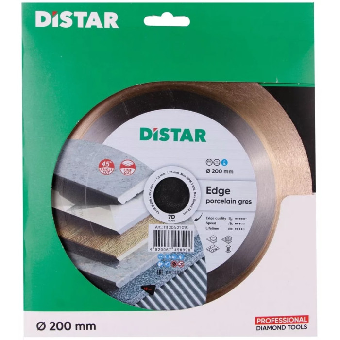 Круг алмазний для керамограніту Distar Edge 1A1R 200x1,4x25x25,4 (11120421015)