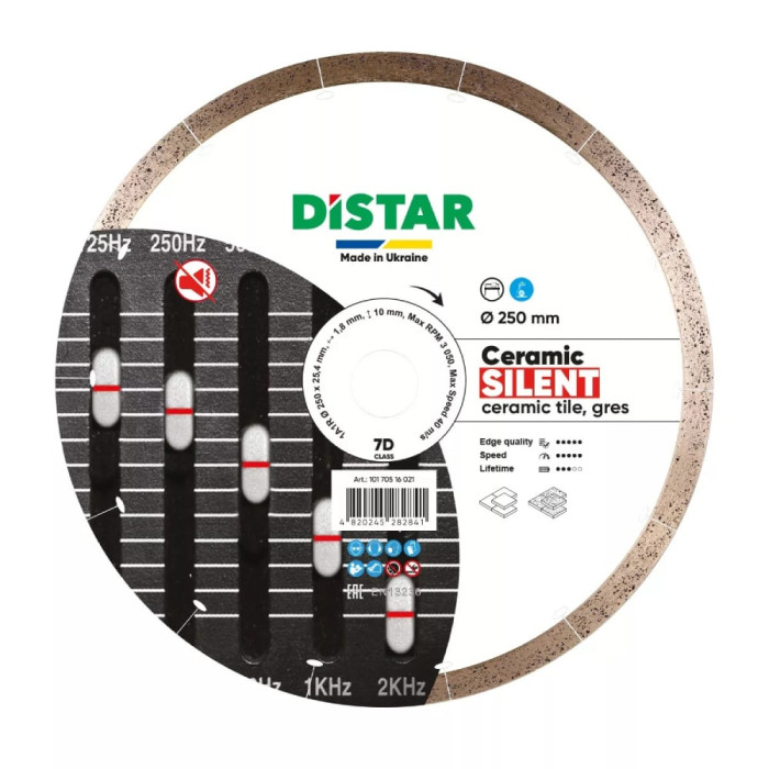 Круг алмазный для плиткореза Distar Ceramic Silent 250*1.8*25,4 (10170516021)