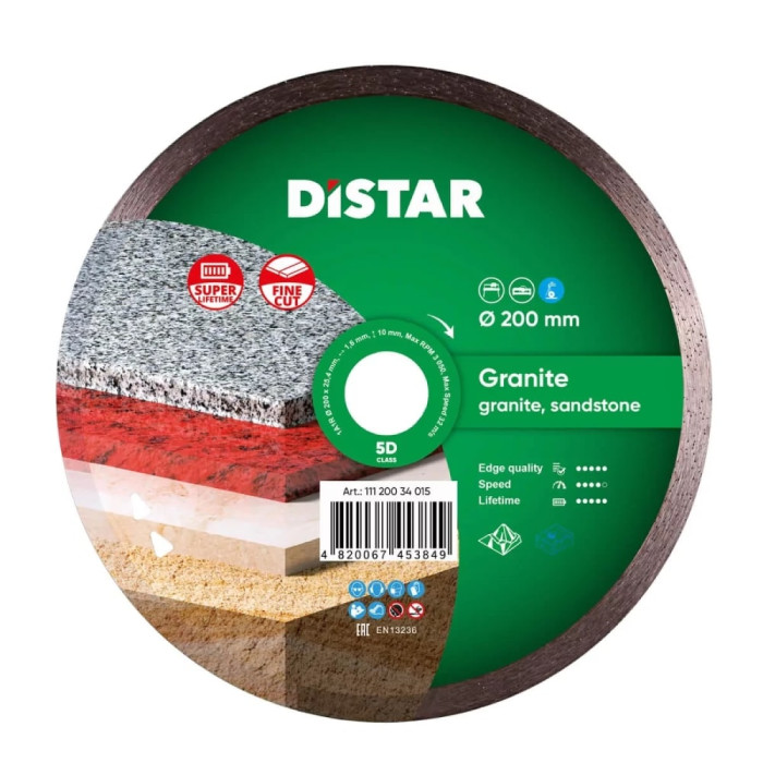 Круг алмазний для плиткоріза Distar Granite 1A1R 200x1,6x10x25,4 (11120034015)