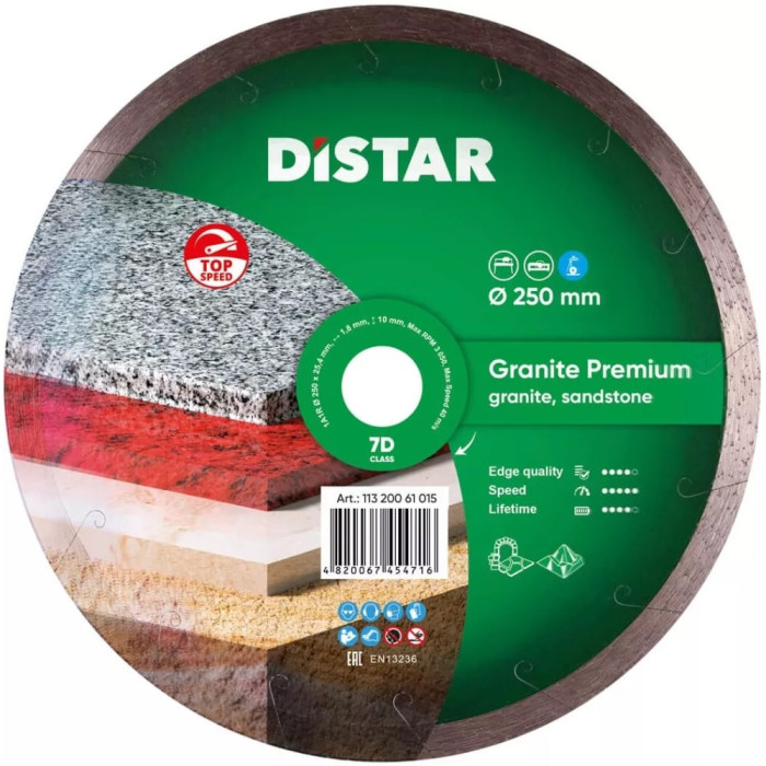 Круг алмазний для плиткоріза Distar Granite Premium 1A1R 250x1,8x10x25,4 (11320061019)