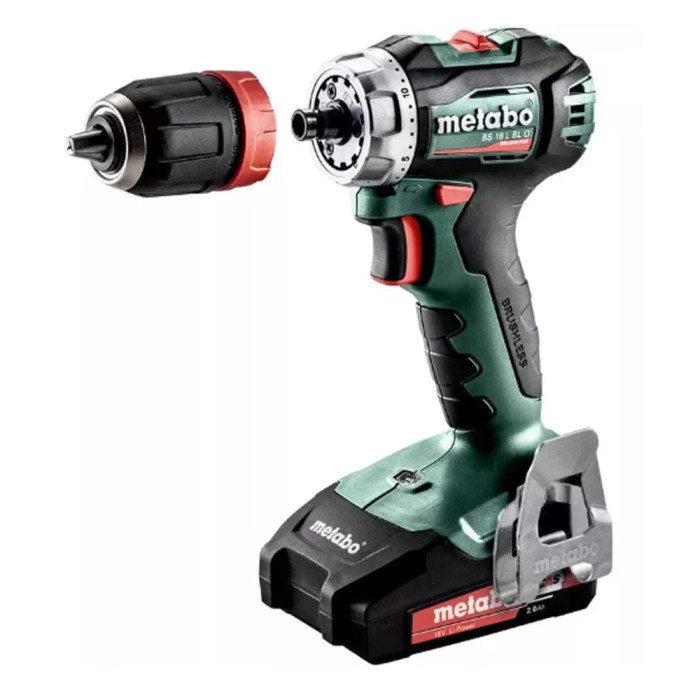 Аккумуляторный шуруповерт Metabo BS 18 L BL Quick, 2x2Ah Li-Power; SC 30; metaBOX 145 (613156500)