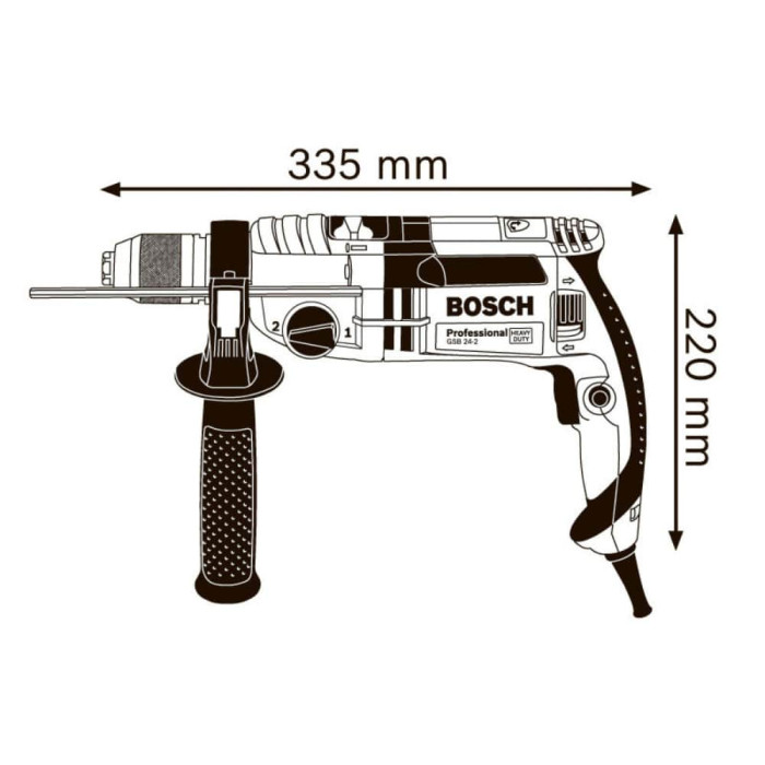 Дриль ударної дії Bosch GSB 24-2 (060119C900)