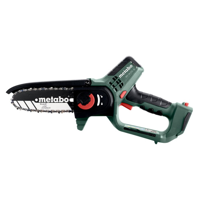 Мини-пила аккумуляторная для подрезки веток Metabo MS 18 LTX 15 (1x2.0Ач, SC 30, мягкая сумка) (600856500)