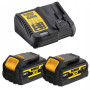 Гайкокрут ударный бесщеточный DeWALT DCF900P2G, XR Li-Ion 18 В 5 Аг GFN блок (2 аккумулятора, зарядное устройство)