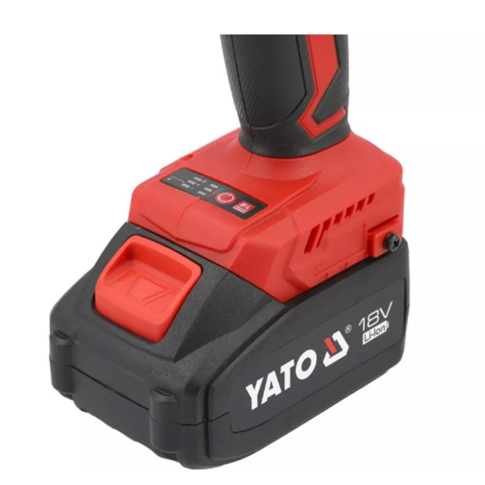 Гайковерт ударный бесщеточный YATO YT-8277935 ( 2 акум.18 В Li-Ion 4 АГод, квадрат1/2", 850 Нм + зарядн. устр.)
