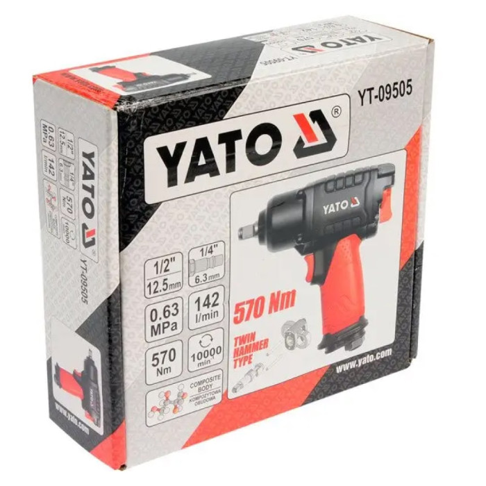 Гайковерт пневматичний ударний Yato YT-09505