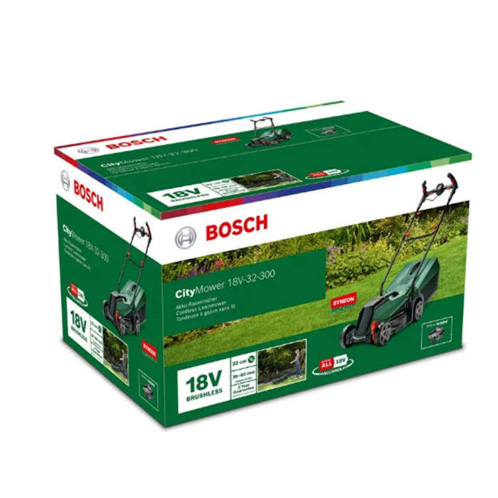 Газонокосарка акумуляторна CityMower 18V-32-300 (акумулятор PBA 18V 4.0 Ah + Зарядний пристрій AL 1830 CV) (06008B9A07)