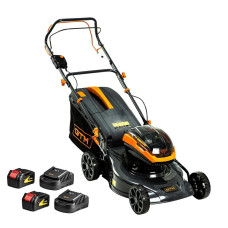 Газонокосилка аккумуляторная GTM BLM48-SP, 2*18В, захват 48 см, самоходная, + АКБ 4Ач - 2шт., ЗУ - 2шт.(83837)