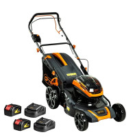 Газонокосилка аккумуляторная GTM BLM48H-SP, 2*18В, захват 48 см, самоходная, +АКБ 4Ач-2шт., ЗП-2шт. (83838)
