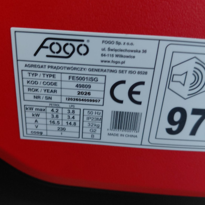 Инверторный бензин/газ генератор FOGO FE5001iSG