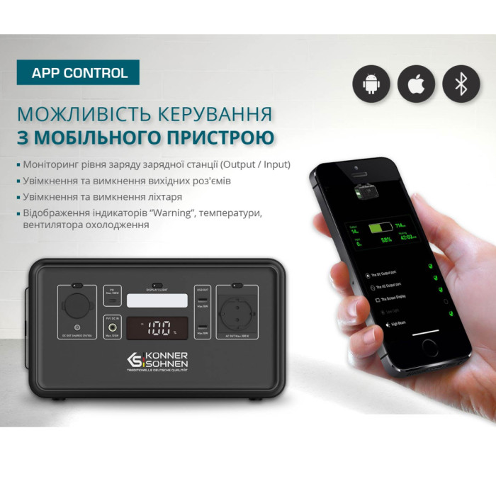 Портативна зарядна станція Konner&Sohnen LifePO4 KS 300PS