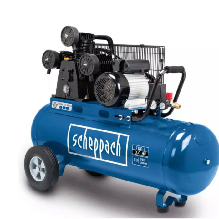 Компрессор Scheppach HC550TC, 3 фазы, ресивер 100 л (5906147902)