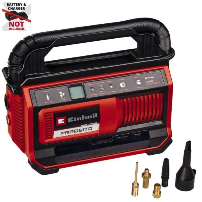 Компрессор воздушный гибридный Einhell PRESSITO 18/25 Hybrid 220В + 18В (без аккум.) (4020430)