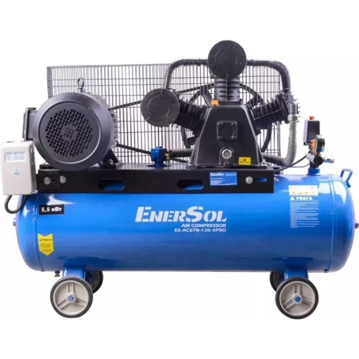 Компресор повітряний з ремінним приводом ENERSOL ES-AC670-120-3PRO