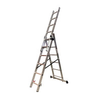 Лестница алюминиевая трёхсекционная GTM KME306 3x6 ступенек 1.64-3.26м (39942)