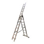 Лестница алюминиевая трёхсекционная GTM KME308 3x8 ступенек 2.18-4.88м (39945)
