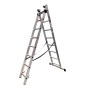 Лестница алюминиевая трёхсекционная GTM KME308 3x8 ступенек 2.18-4.88м (39945)