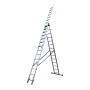 Лестница алюминиевая трёхсекционная GTM KME314 3x14 ступенек 3.8-9.74м (39951)