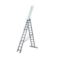 Лестница алюминиевая трёхсекционная GTM KMEKME312 3x12 ступенек 3.26-8.12м (39949)