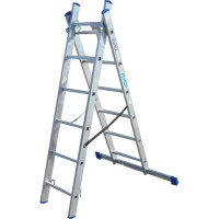 Лестница ELKOP VHR Hobby 2x6 алюминиевая, 2 секции, 6 ступеней (38235)