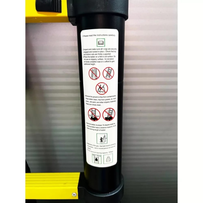 Лестница телескопическая GTM KME1026Y, 9 ступеней, 2.6 м (39526)