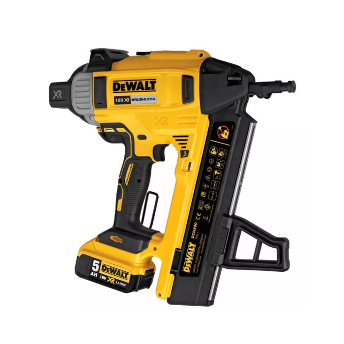Пистолет гвоздезабивной бесщеточный аккумуляторный по бетону DeWALT DCN890P2 + 2 аккумулятора 5 Ач, ЗУ, кейс