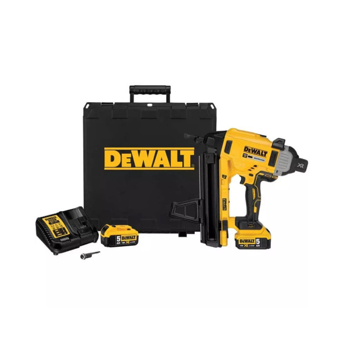 Пистолет гвоздезабивной бесщеточный аккумуляторный по бетону DeWALT DCN890P2 + 2 аккумулятора 5 Ач, ЗУ, кейс