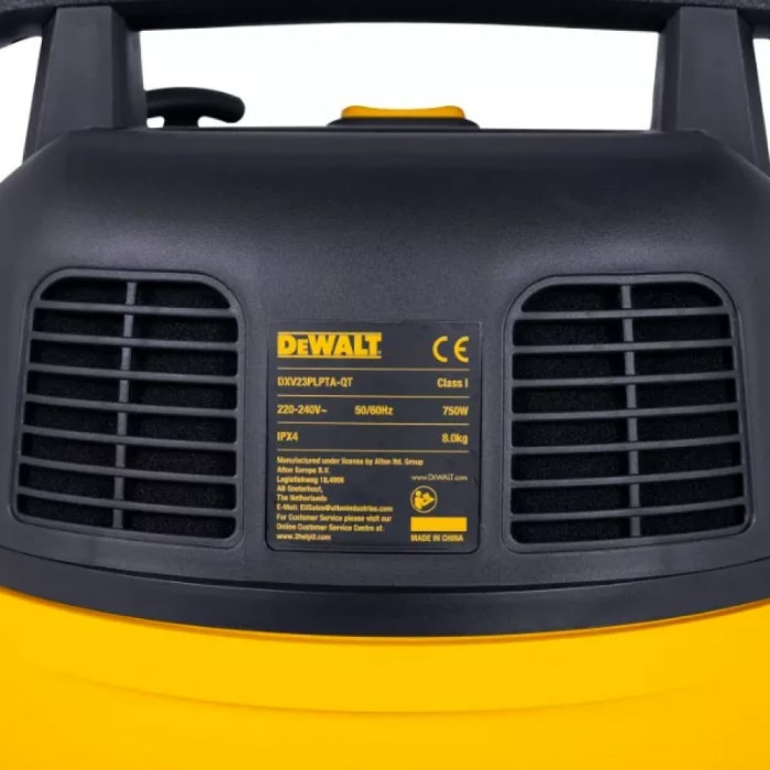 Пилосос промисловий DeWALT DXV23PLPTA-QT, потужність 750 Вт