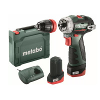 Акумуляторний безщітковий 12В дриль-шуруповерт Metabo PowerMaxx BS BL Q (2x2.0Аг, LC 40, кейс) (601749500)