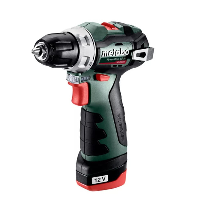 Аккумуляторная бесщеточная дрель-шуруповерт, 12В Metabo PowerMaxx BS BL (2x2.0Ач, LC 40, кейс) (601721500)