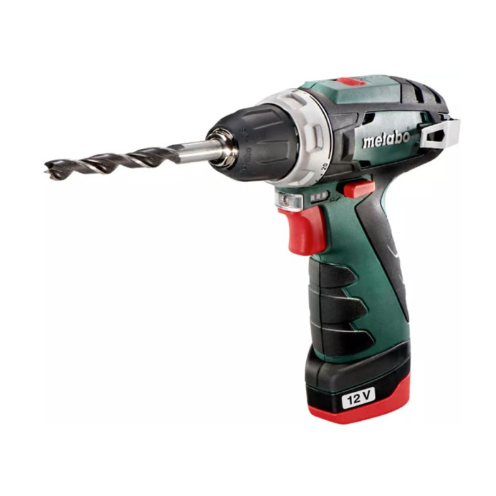 Аккумуляторная дрель-шуруповерт 12В Metabo PowerMaxx BS Basic + 2x2.0 Ач, Зарядное устройство для LC 12 (600984500)