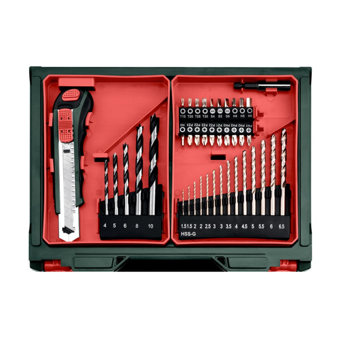  Акумуляторний ударний дриль Metabo PowerMaxx SB Basic +12V 2x2Ah LiPOWER, Зарядний пристрій LC 40 (600385710)