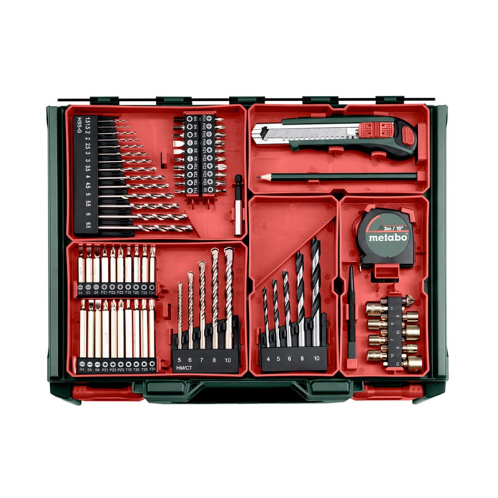 Аккумуляторная ударная дрель шуруповерт с инструментом Metabo SB 18 L BL, 2x2Ah Li-Power; зарядка SC 30 (613157710)