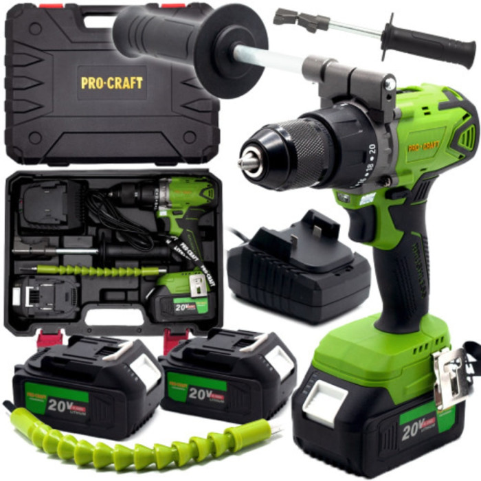 Аккумуляторный шуруповерт Procraft Industrial PA18BL Extra (101801)