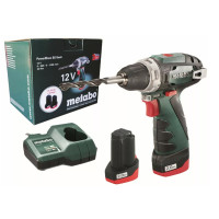 Дрель-шуруповерт 12В аккумуляторный Metabo PowerMaxx BS Basic + 2x2.0 Ач, Зарядное устройство для LC 12 (600984000)