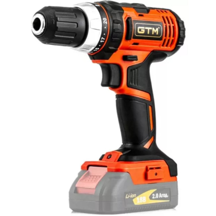 Дрель-шуруповерт аккумуляторный GTM DS18/40P (2690) + аккумулятор - 2шт, зарядное устройство, пластиковый кейс
