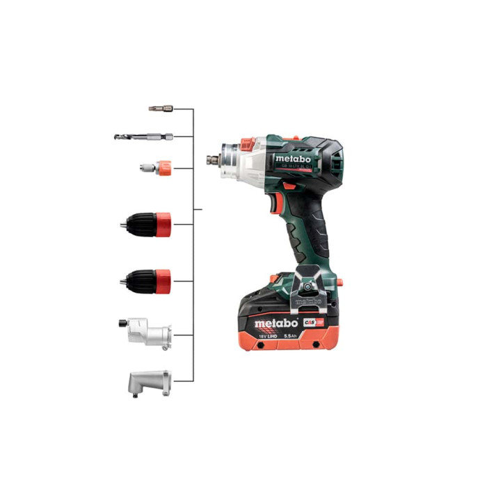 Шуруповерт аккумуляторный Metabo GB18LTXBLQI. 2xLiHD (18 V/5,5 Ah), ASC 145, metaBOX (602362660)