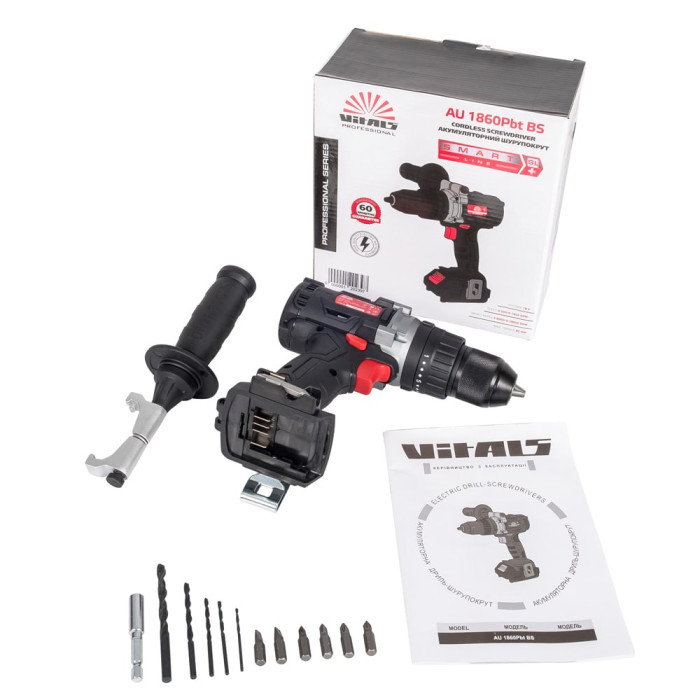 Дрель-шуруповерт аккумуляторная Vitals Professional AU 1860Pbt BS SmartLine (120239)