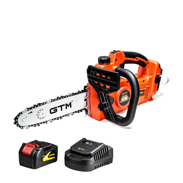 Аккумуляторная цепная пила GTM CS18/250BL+аккум. 4Ач, зарядное устройство (3607)