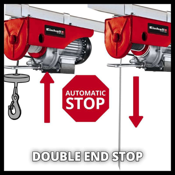 Тельфер электрический Einhell TC-EH 250-18 (2255135), 500 Вт, до 250 кг, трос 18 м