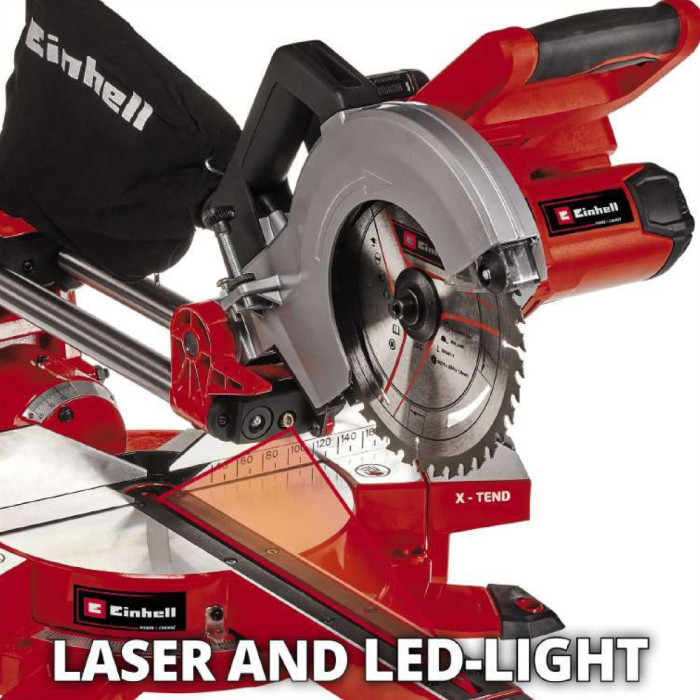 Пила торцовочная Einhell TC-SM 254 (4300385) наклон головы влево на 45°, лазер