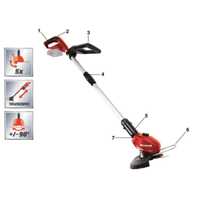 Триммер аккумуляторный Einhell GE-CT 18 Li T- Solo (3411172)