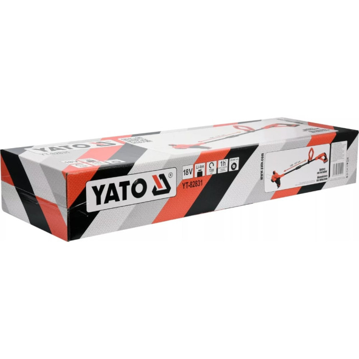 Газонокосилка аккумуляторная YATO YT-82831 Li-Ion 18 В, обрезной диап. Ø=25/30 см (без аккумулятора)
