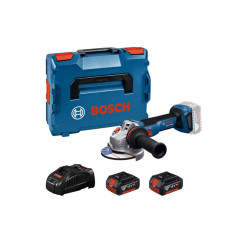 Болгарка аккумуляторная Bosch GWS 18V-11 (2 аккумулятора GBA 18V 5.0Ah и профессиональное быстрозарядное устройство GAL 1880 CV+L-BOXX 136) (06019N4103)