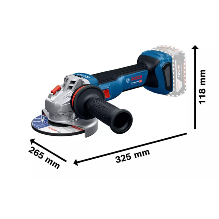 Болгарка акумуляторна Bosch GWS 18V-11 S + (1 акумулятор GBA 18V 5.0Ah і шкидкозарядний пристрій GAL 1880 CV + L-BOXX 136) (06019N4003)