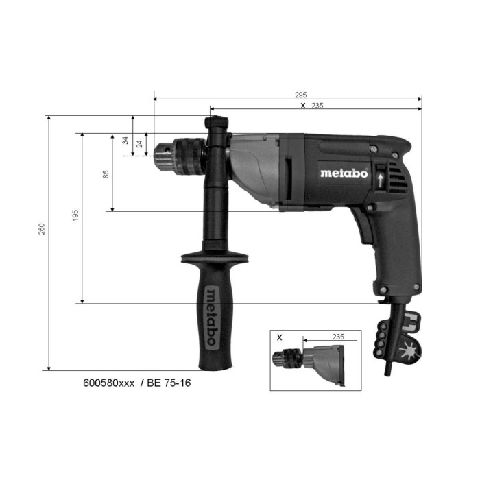 Дрель Metabo BE 75-16 (600580000)