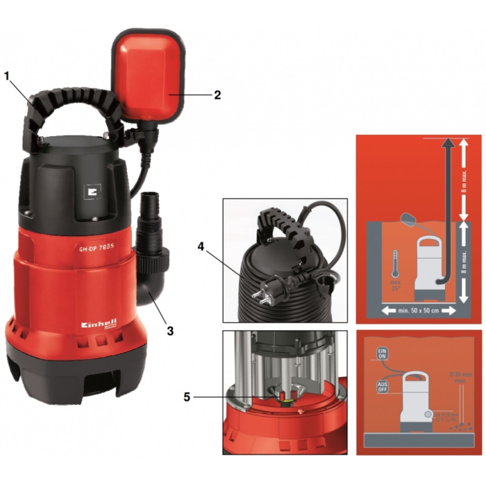 Насос дренажный Einhell GH-DP 7835