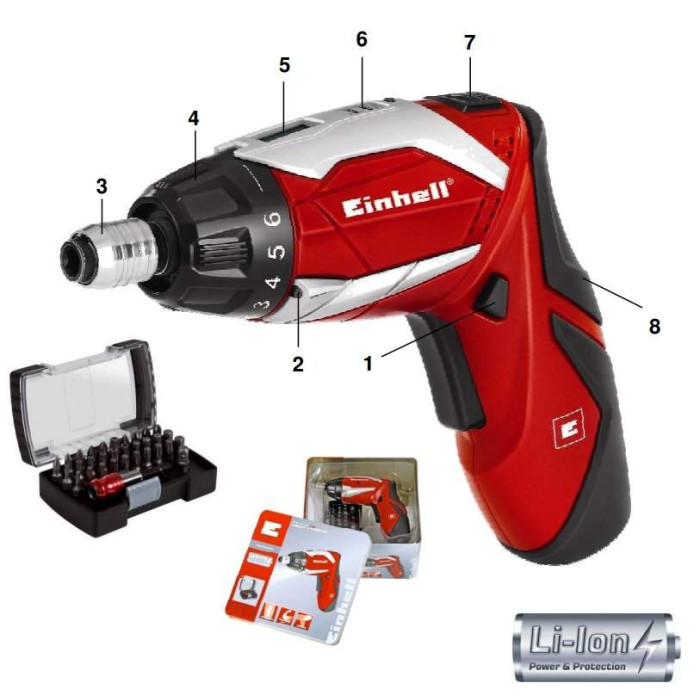 Отвертка аккумуляторная Einhell TE-SD 3,6 Li Kit