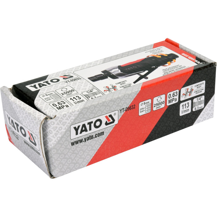 Шліфмашина пневматична пряма Yato YT-09632